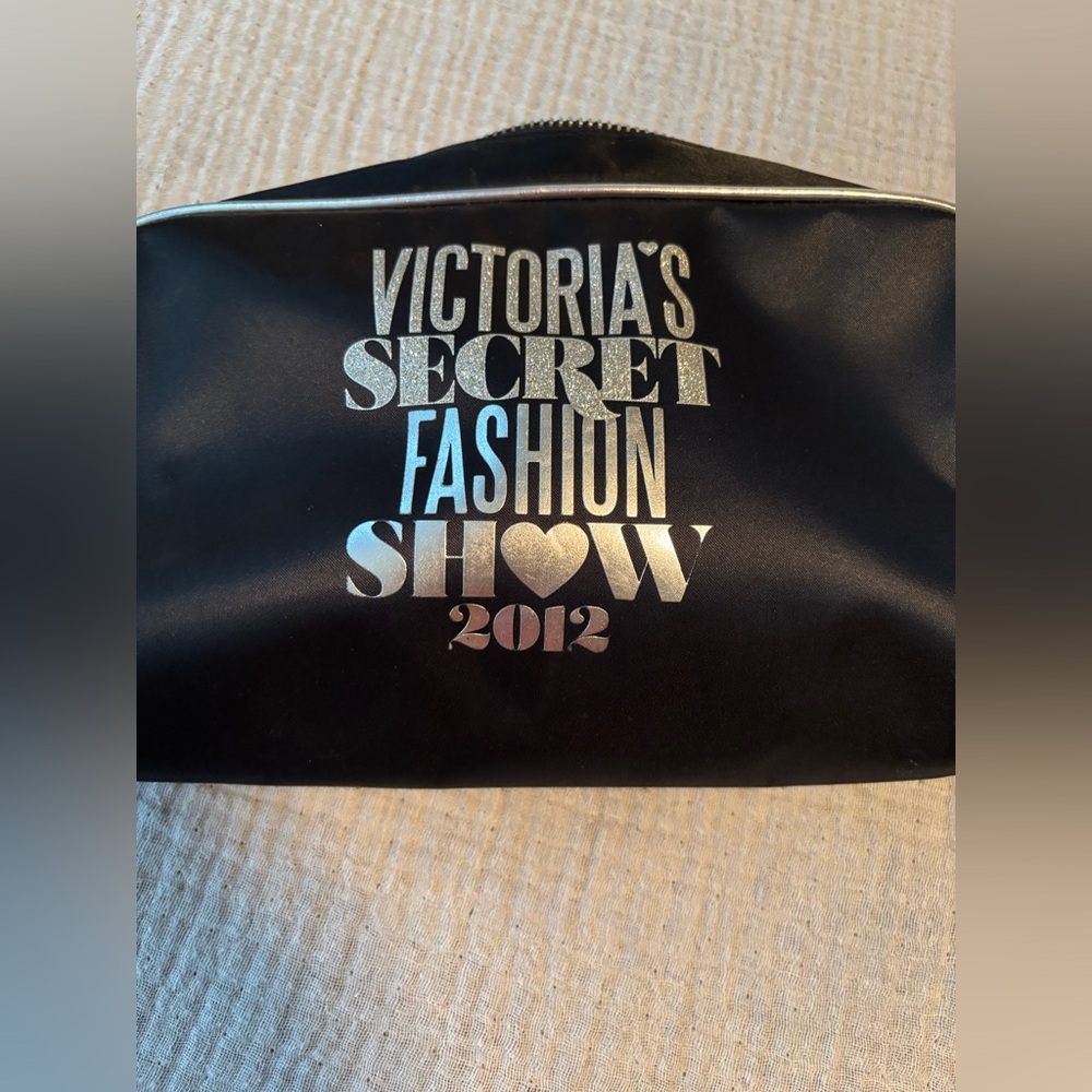 Victoria's Secret Black satin Cosmetic Bag